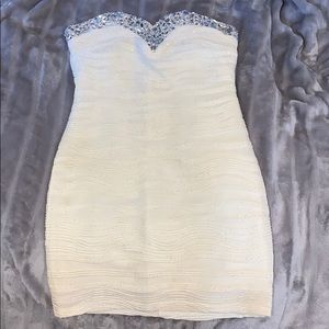 White sequenced dress